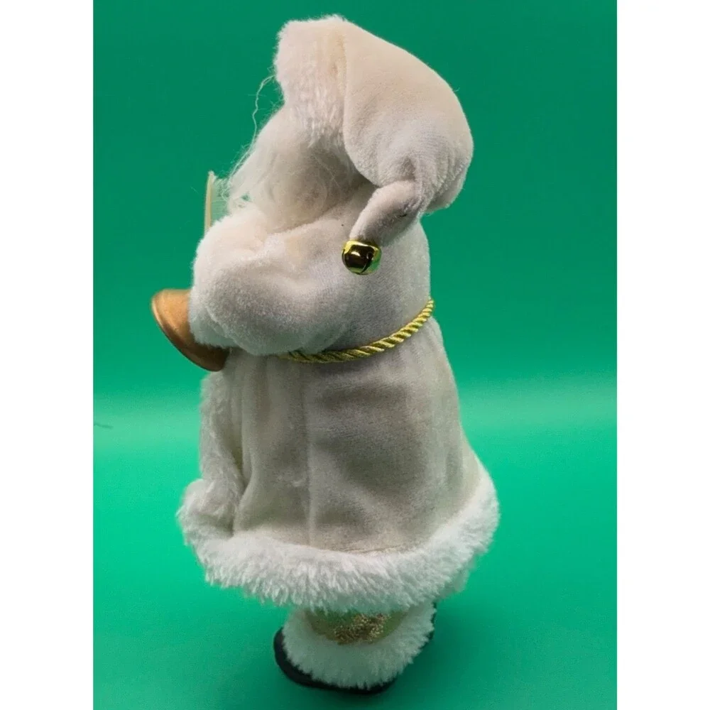 Christmas Old World Santa Claus White and Gold Standing Figurine
